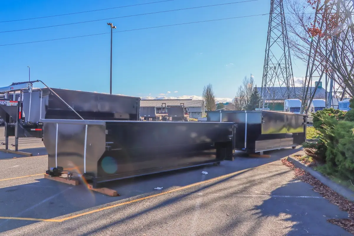 Roll-off dumpster ready for waste disposal at job site for Construction Dumpster Rental in West Hazleton